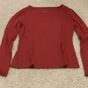 Adrienne Vittadini Long Sleeve Burgundy Blouse